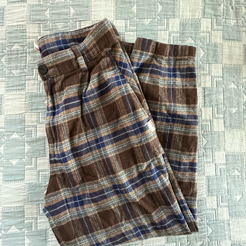 Tiny cottons plaid flannel trouser 12